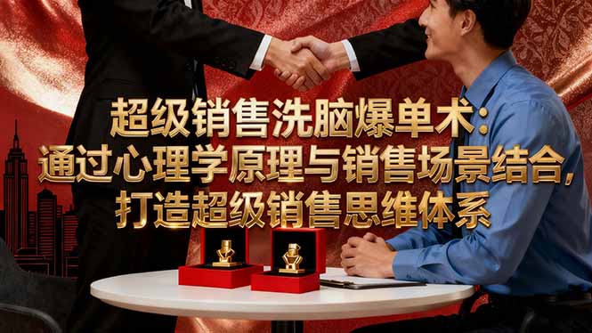（16370期）超级销售洗脑爆单术：通过心理学原理与销售场景结合,打造超级销售思维体系
