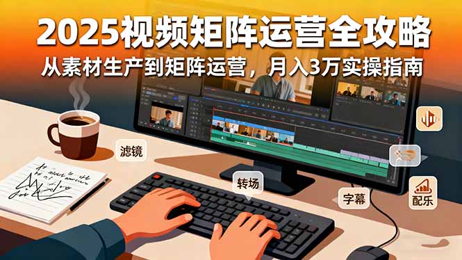（16333期）2025短视频矩阵运营全攻略：从素材生产到矩阵运营，月入3万实操指南