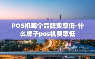 重庆POS机哪个品牌费率低-什么牌子pos机费率低