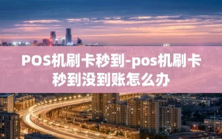 重庆POS机刷卡秒到-pos机刷卡秒到没到账怎么办