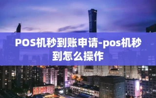 重庆POS机秒到账申请-pos机秒到怎么操作