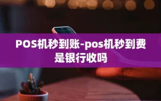 重庆POS机秒到账-pos机秒到费是银行收吗