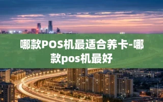 重庆哪款POS机最适合养卡-哪款pos机最好