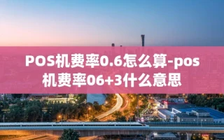 重庆POS机费率0.6怎么算-pos机费率06+3什么意思