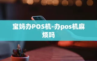 重庆宝妈办POS机-办pos机麻烦吗