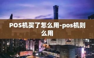 重庆POS机买了怎么用-pos机则么用