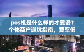 海口市pos机是什么样的才靠谱？个体商户避坑指南，费率低还秒到