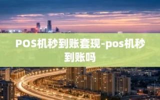 重庆POS机秒到账套现-pos机秒到账吗