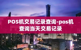 重庆POS机交易记录查询-pos机查询当天交易记录