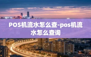 重庆POS机流水怎么查-pos机流水怎么查询