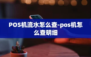重庆POS机流水怎么查-pos机怎么查明细