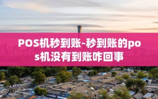 重庆POS机秒到账-秒到账的pos机没有到账咋回事