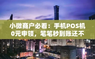 海口市小微商户必看：手机POS机0元申领，笔笔秒到账还不涨价