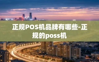 重庆正规POS机品牌有哪些-正规的poss机