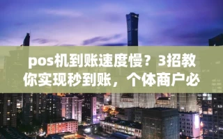 海口市pos机到账速度慢？3招教你实现秒到账，个体商户必看攻略