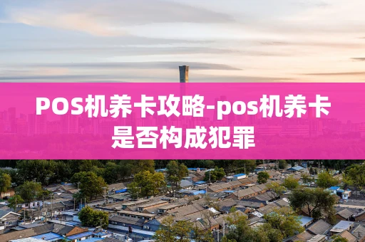 重庆POS机养卡攻略-pos机养卡是否构成犯罪-第1张图片-点点富足 重庆POS机养卡攻略-pos机养卡是否构成犯罪-第1张图片-点点富足